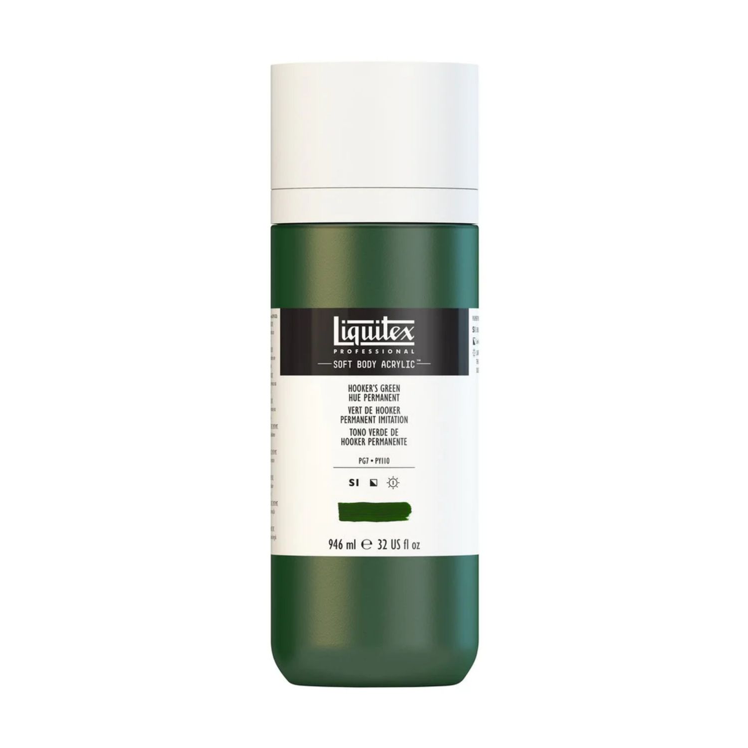 Liquitex Soft Body Acrylic 32oz. Jar Hooker's Green Hue Permanent S1 **ND**