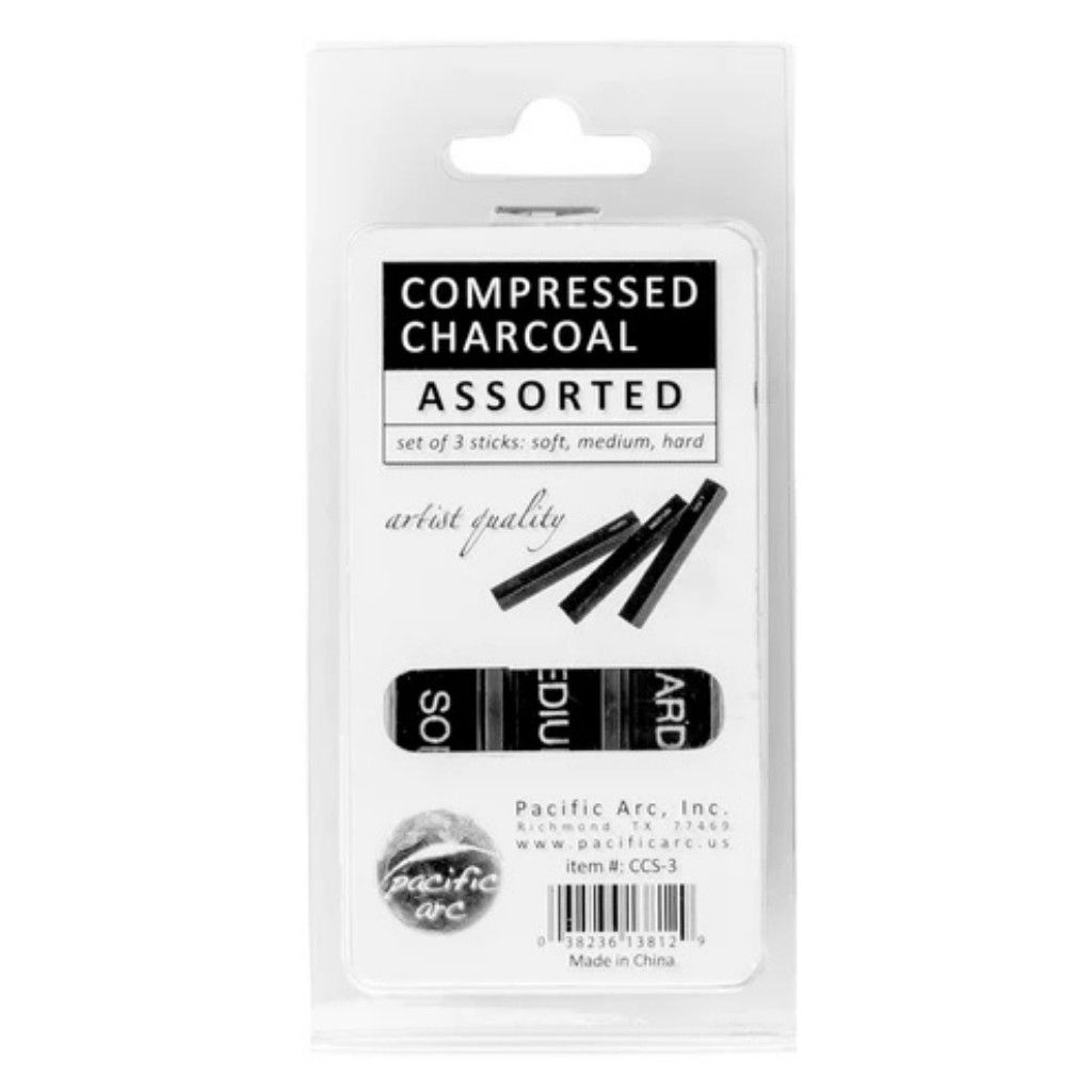 Pacific Arc Compressed Charcoal Assorted 3pc Set