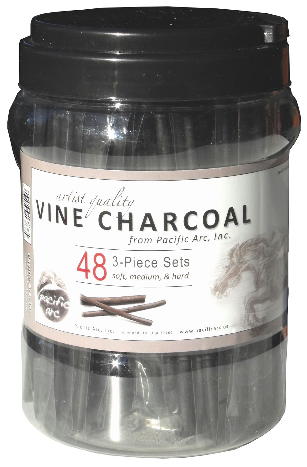 Pacific Arc Vine Charcoal Class Pack 48 Sets of 3 pieces(S,M,H)