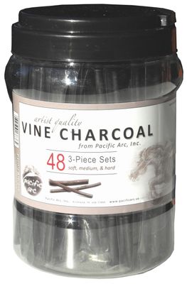 Pacific Arc Vine Charcoal Class Pack 48 Sets of 3 pieces(S,M,H)
