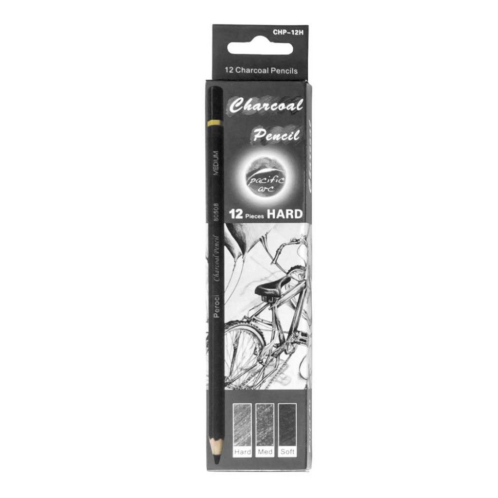 Pacific Arc Charcoal Pencil Set 4 each Hard/Medium/Soft