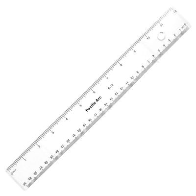 Pacific Arc Ruler Clear Plastic 12"