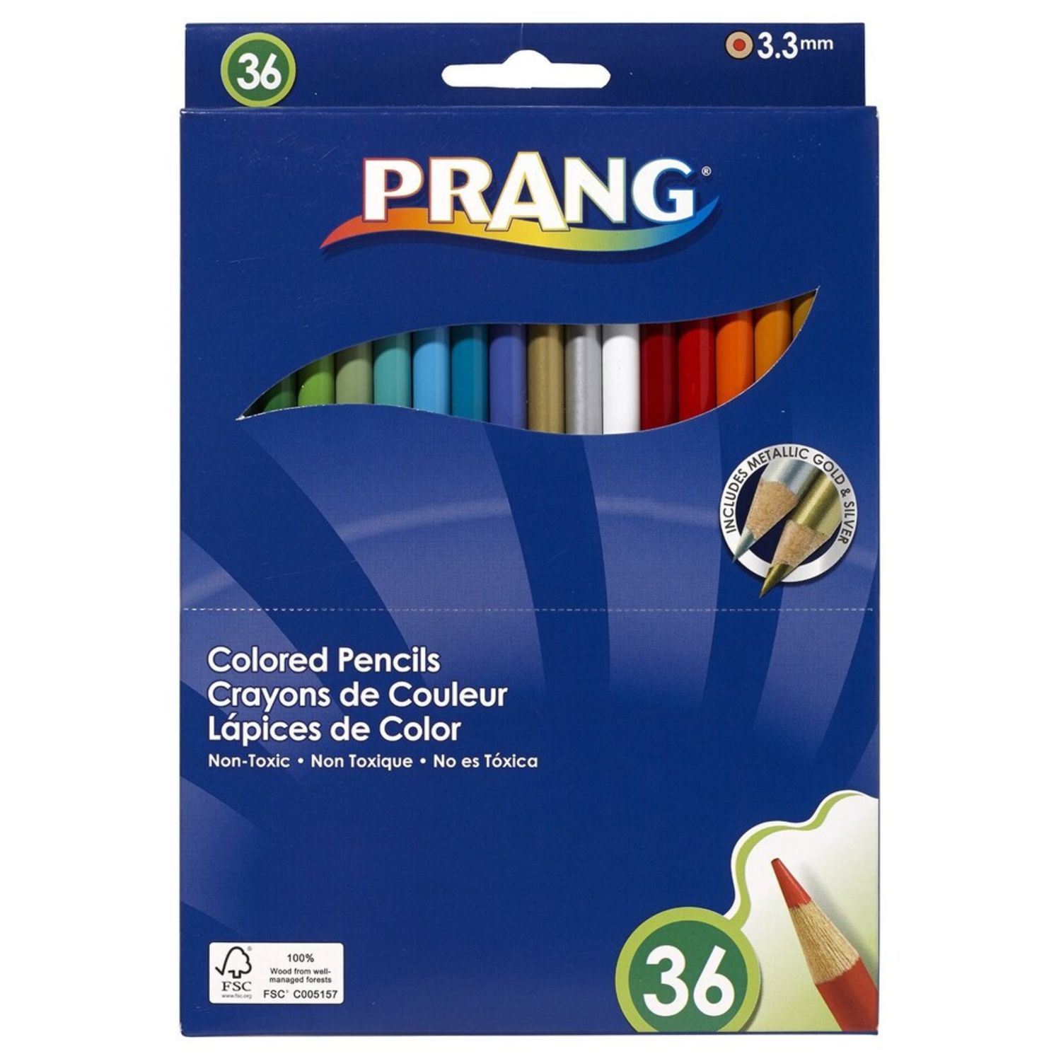 Prang Thick Core Coloured Pencil Set 36 Count 3.3mm Core (22360) *DISC*