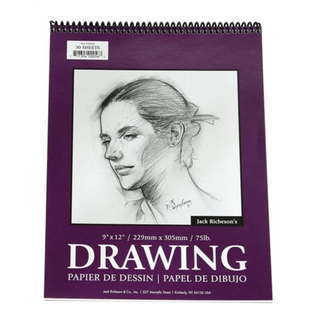 Richeson Drawing Pad 9" x 12" Coil Bound 75lb (30 Sheets)