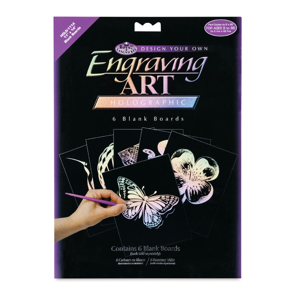 Royal &amp; Langnickel Engraving Art Blank Boards 11"x14" (6 pc) HOLOGRAPHIC