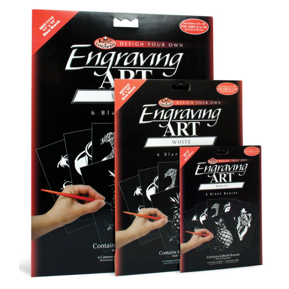 Royal &amp; Langnickel Engraving Art Blank Boards 5"x7" (6 pc) WHITE