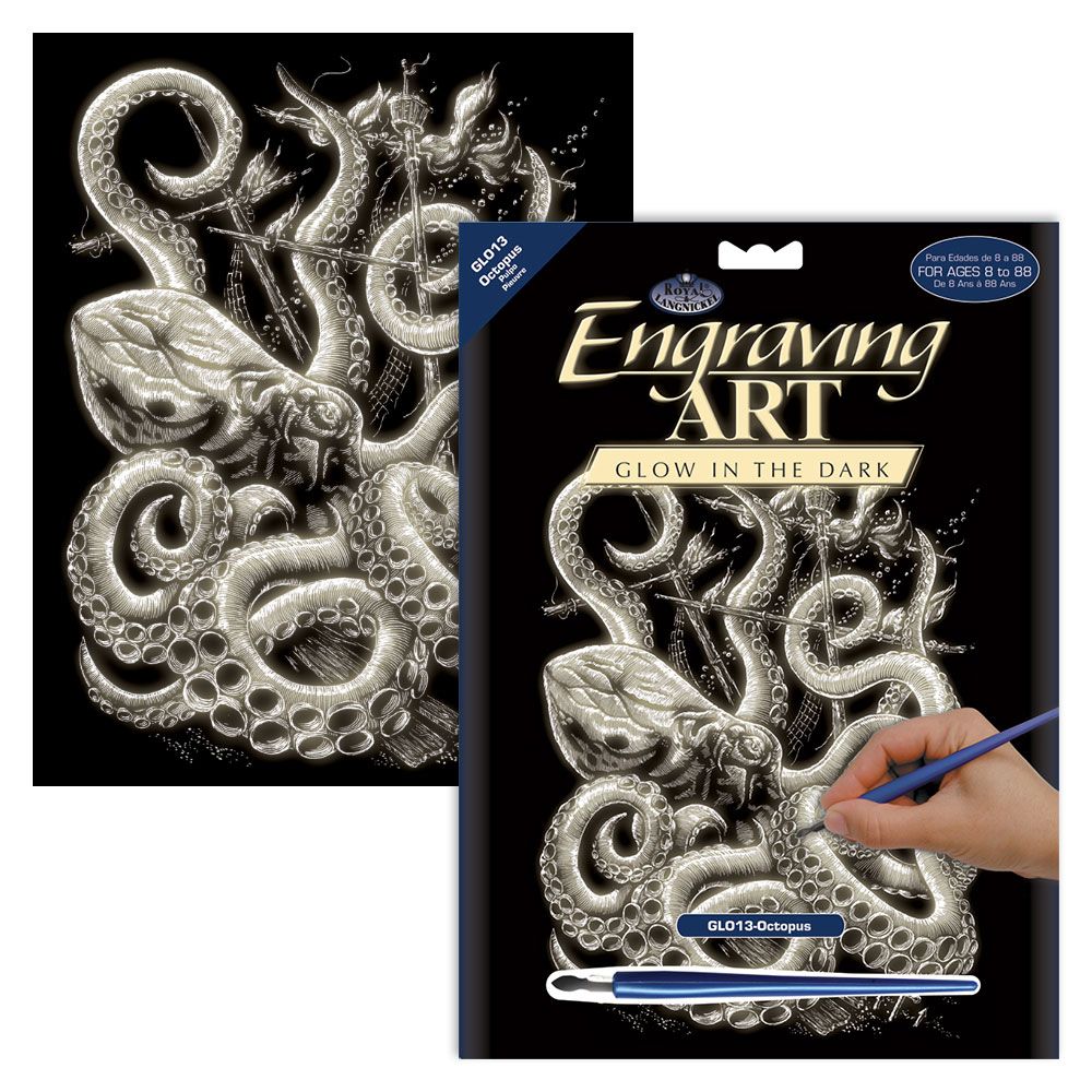 Royal &amp; Langnickel Glow in The Dark Engraving Octopus