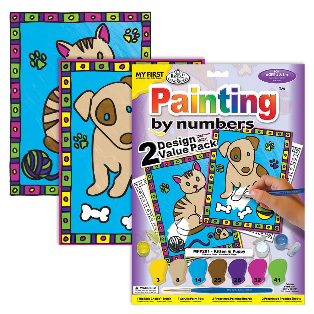 Royal &amp; Langnickel Paint by Numbers Kitten &amp; Puppy 2pk