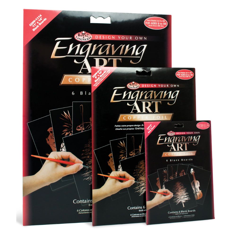 Royal &amp; Langnickel Engraving Art Blank Boards 5"x7" (6 pc) COPPER FOIL