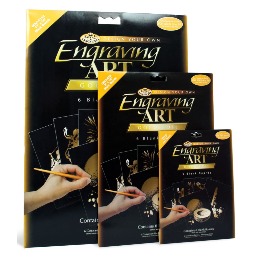 Royal &amp; Langnickel Engraving Art Blank Boards 5"x7" (6 pc) GOLD FOIL