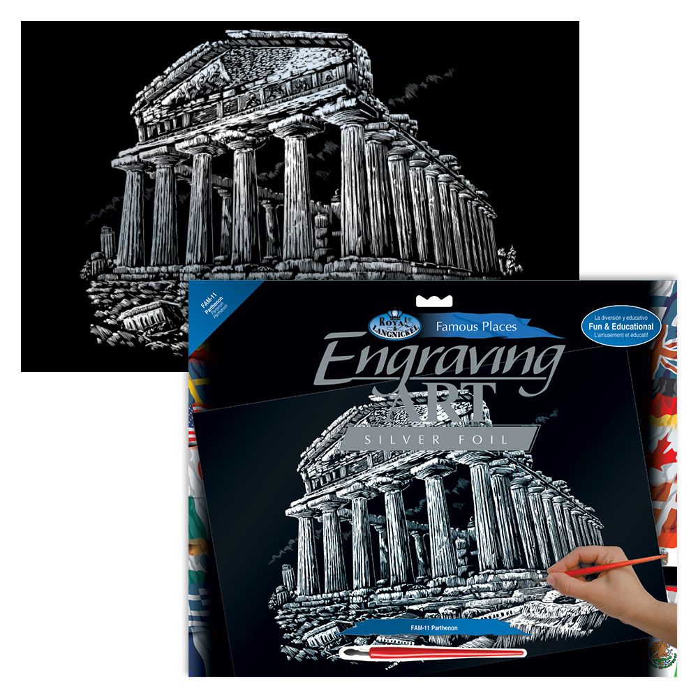 Royal &amp; Langnickel Engraving Art Famous Places Silver Parthenon