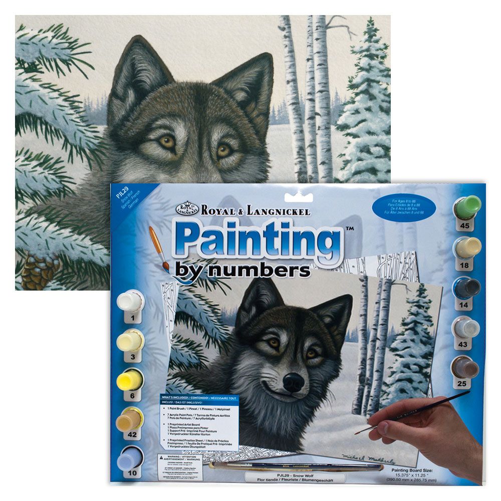Royal &amp; Langnickel Paint by Numbers Snow Wolf