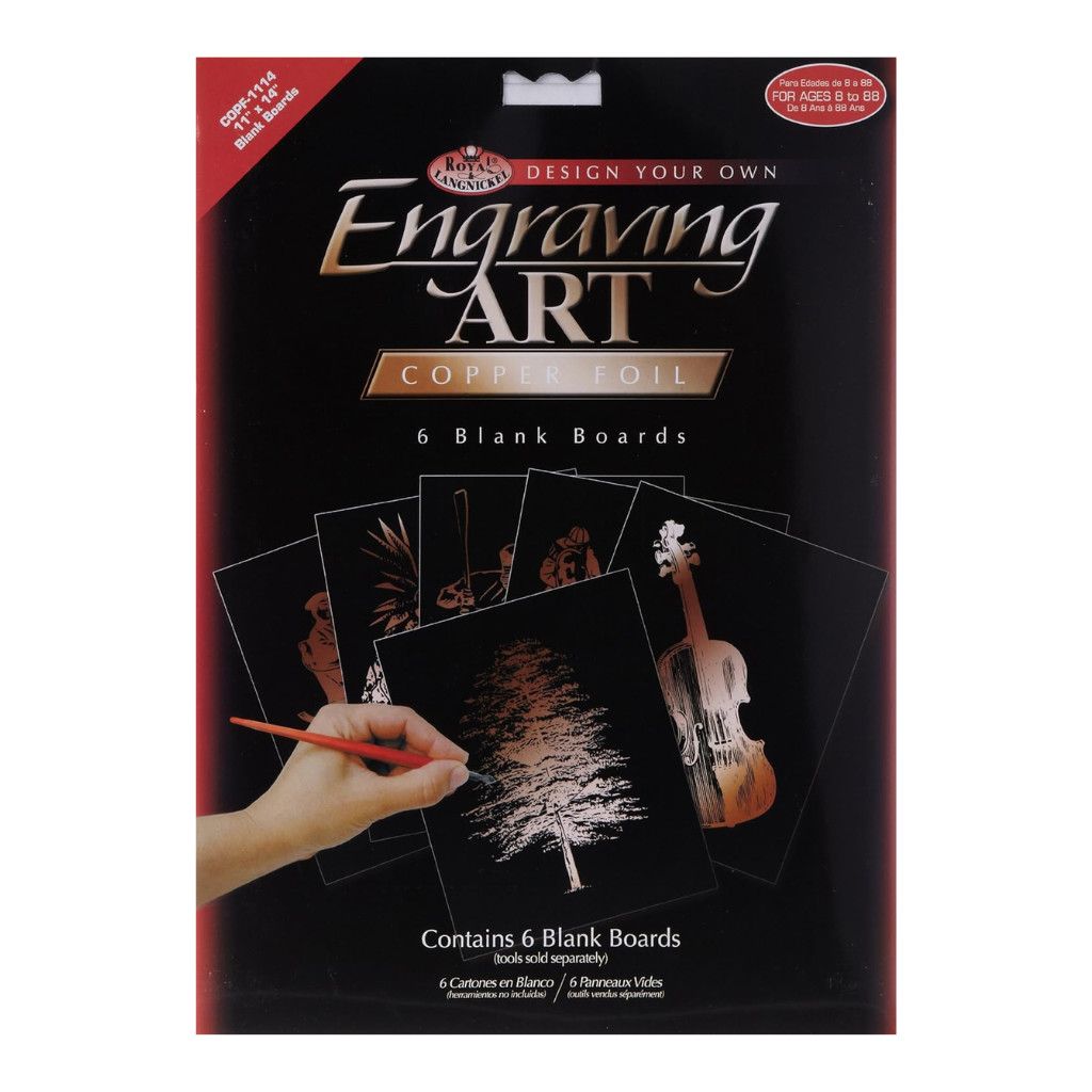 Royal &amp; Langnickel Engraving Art Blank Boards 11"x14" (6 pc) Copper Foil
