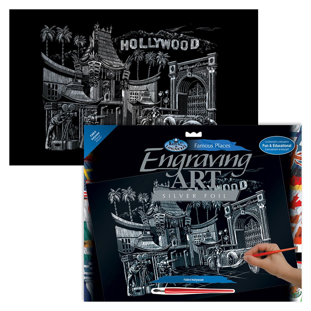 Royal &amp; Langnickel Engraving Art Famous Places Silver Hollywood