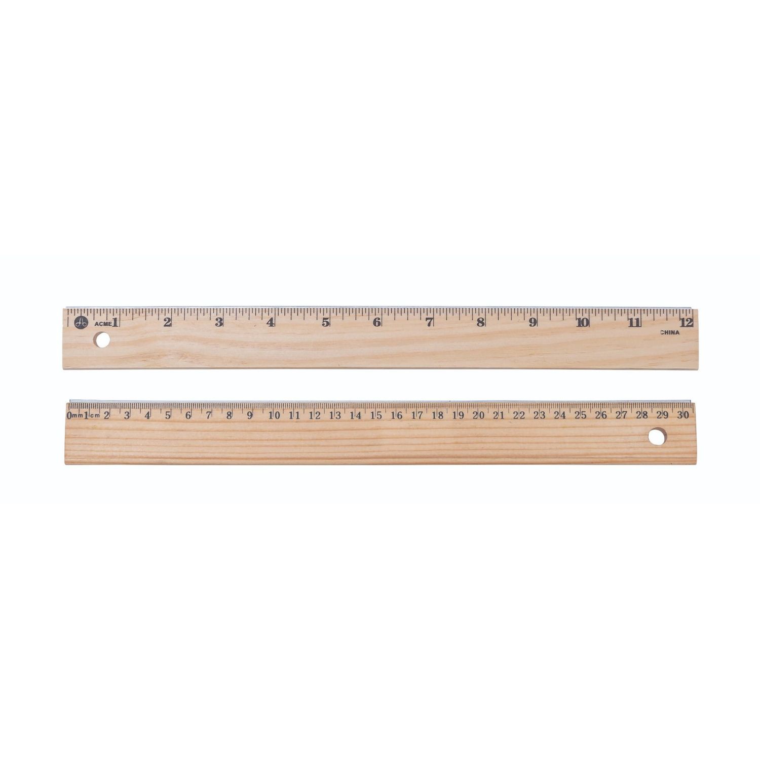 Ruler Wood Metal Edge Bevelled 12" (50185)