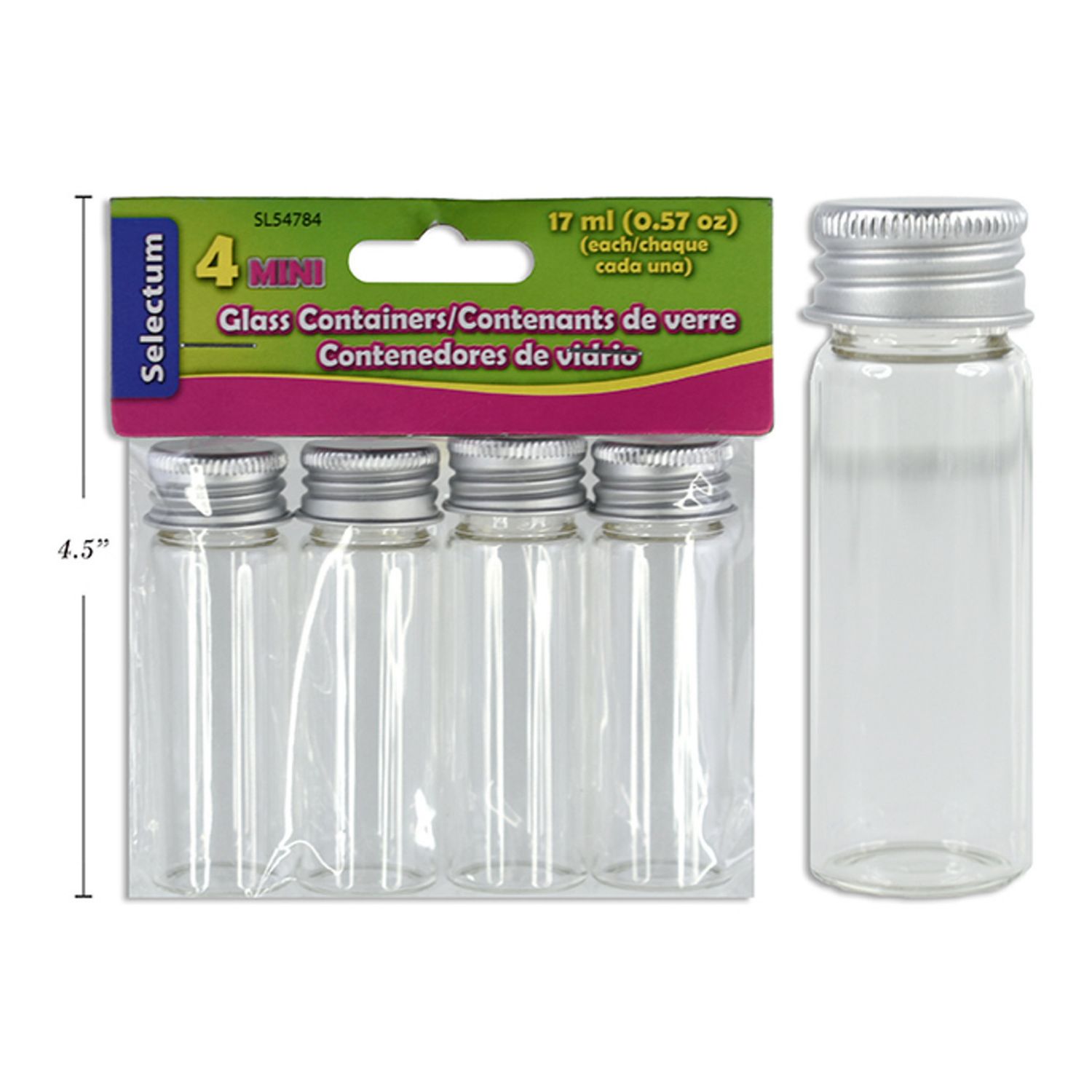 Selectum Mini Glass Containers 4pc 17ml