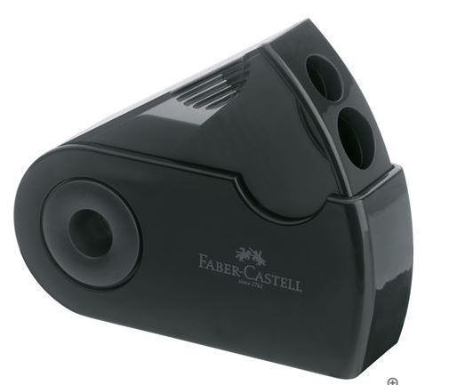 Sharpener Faber Castell Double Hole Sleeved Canister - Black