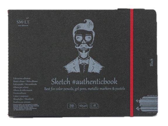 SM.LT authenticpad Album Sketch Black 24.5cm x 176cm 165gsm 18shts **ND**