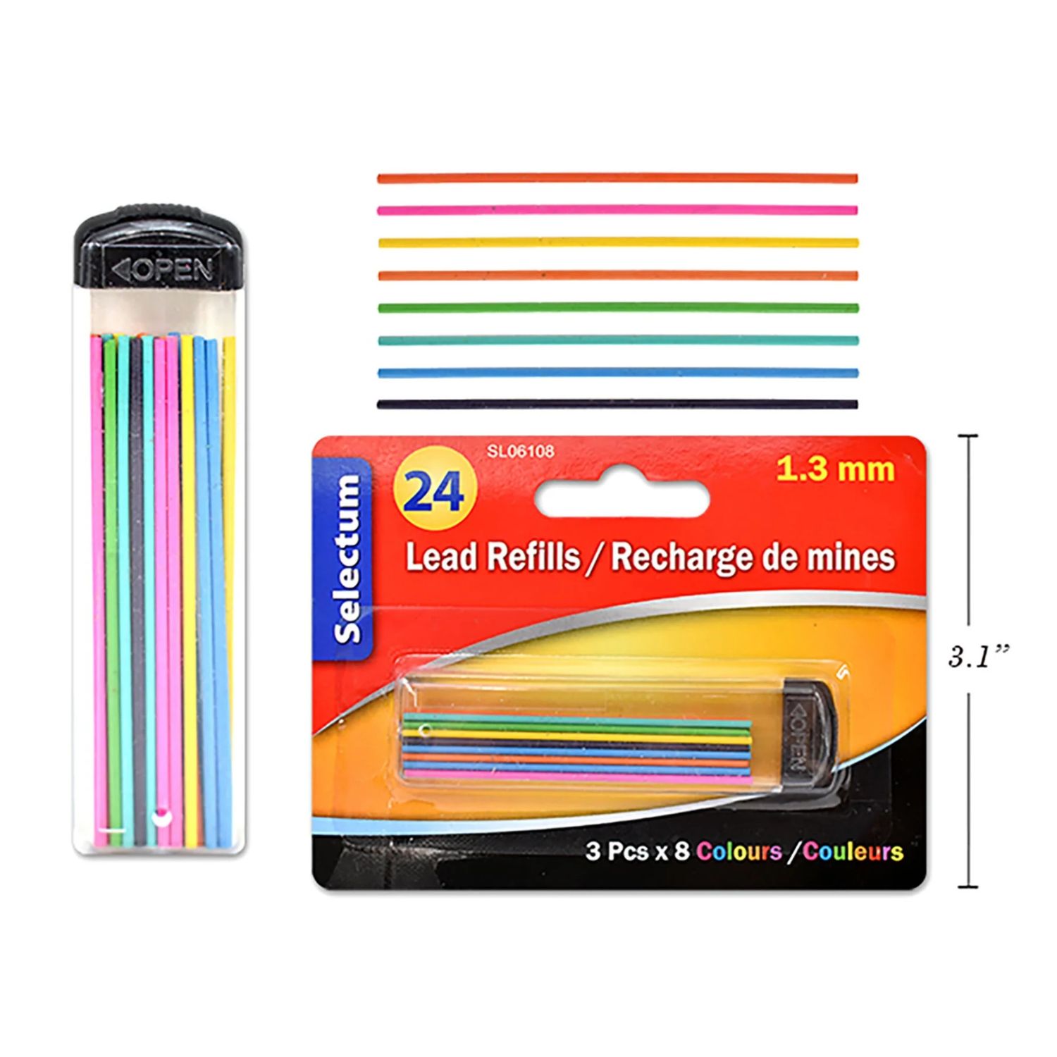 Selectum Lead Refills Assorted Colours 24pc 1.3mm