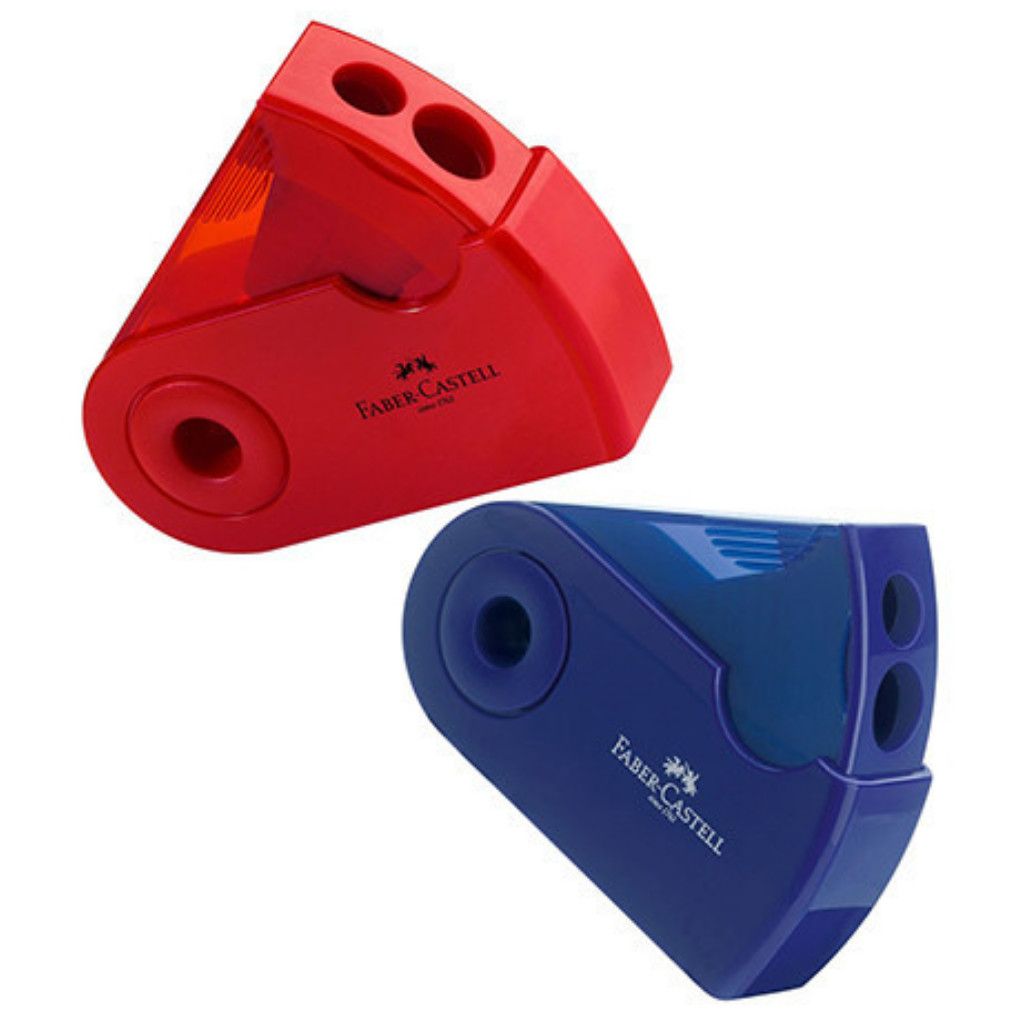 Sharpener Faber Castell Double Hole Sleeved Canister - Assort.