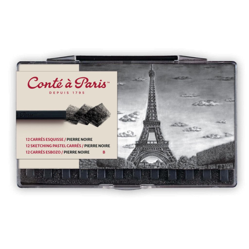 Sketching Carres Plastic Box X 12 Black B