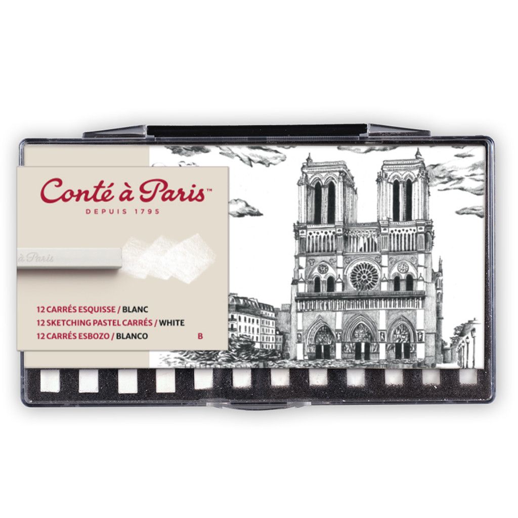 Sketching Carres Plastic Box X 12 White B
