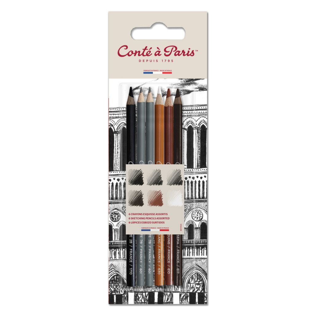 Sketching Pencils X 6 Blister Assortment