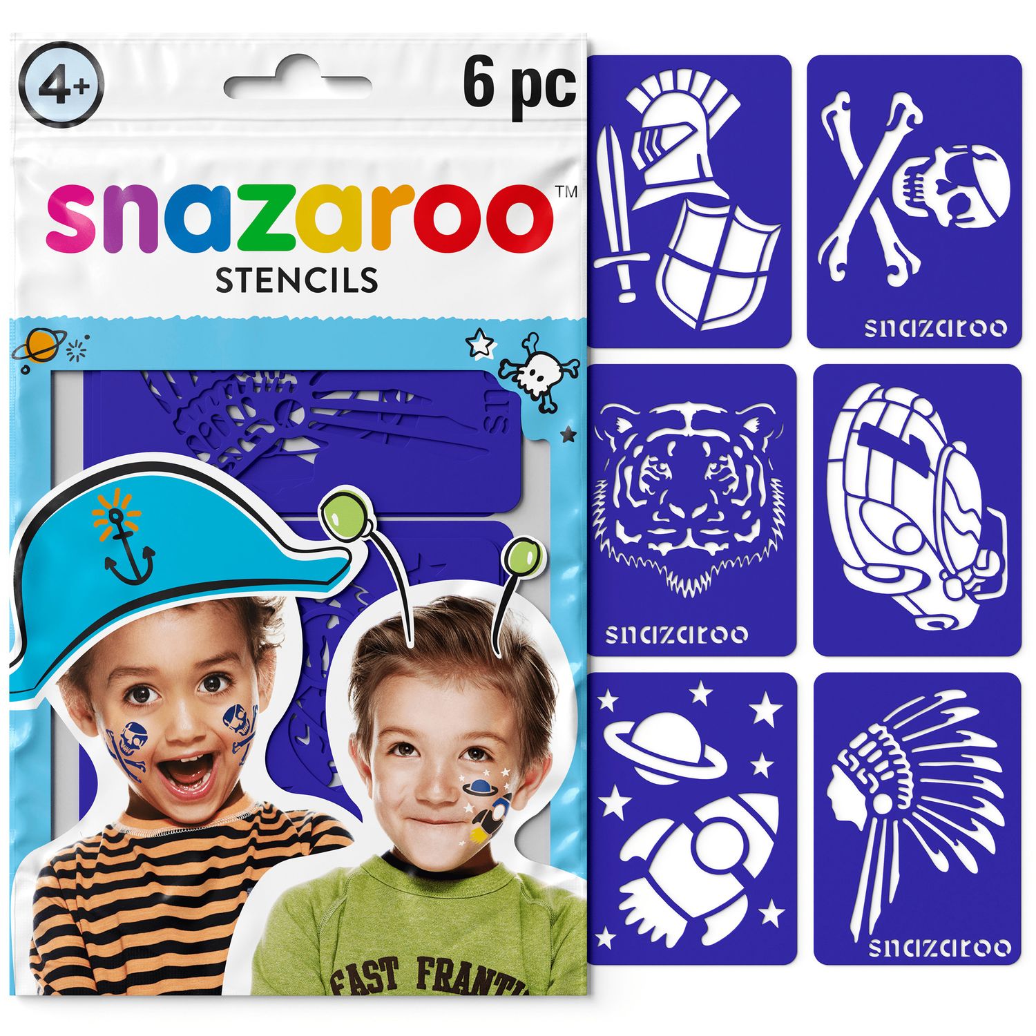 Snazaroo Stencil 6 PK - Boys Adventure
