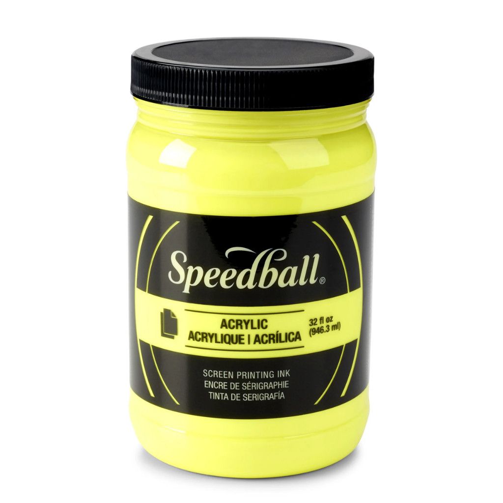 Speedball Acrylic Screen Printing Ink Fluorescent Yellow 32oz. **SO**
