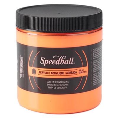 Speedball Acrylic Screen Printing Ink Fluorescent Orange 8oz.