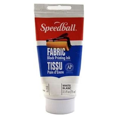 Speedball Block Printing Fabric Ink Op. White 2.5oz 3585