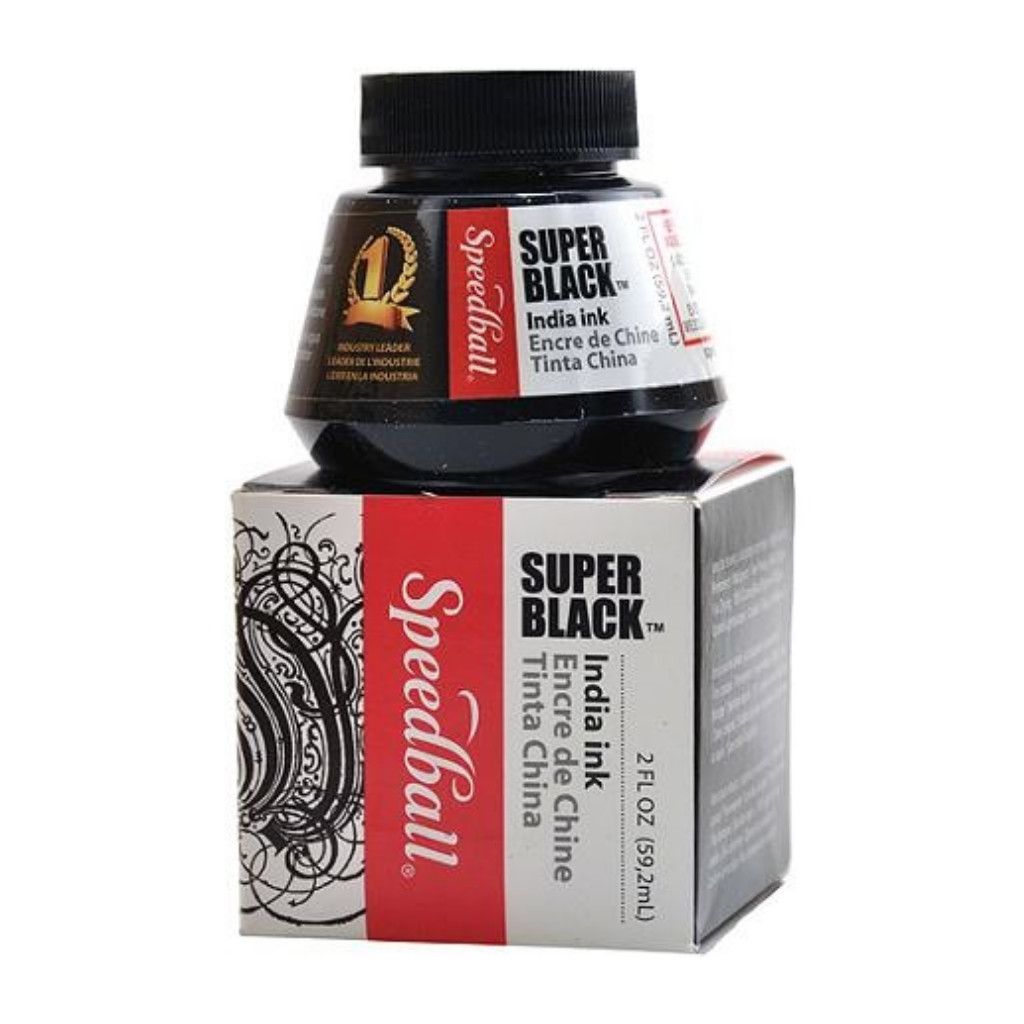 Speedball Super Black Waterproof Ink 2oz