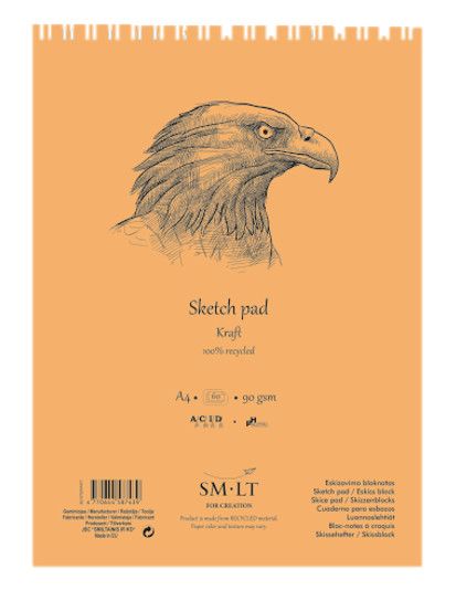 SM.LT authenticpad Coil Sketch Kraft A4 90gsm 60shts **ND**