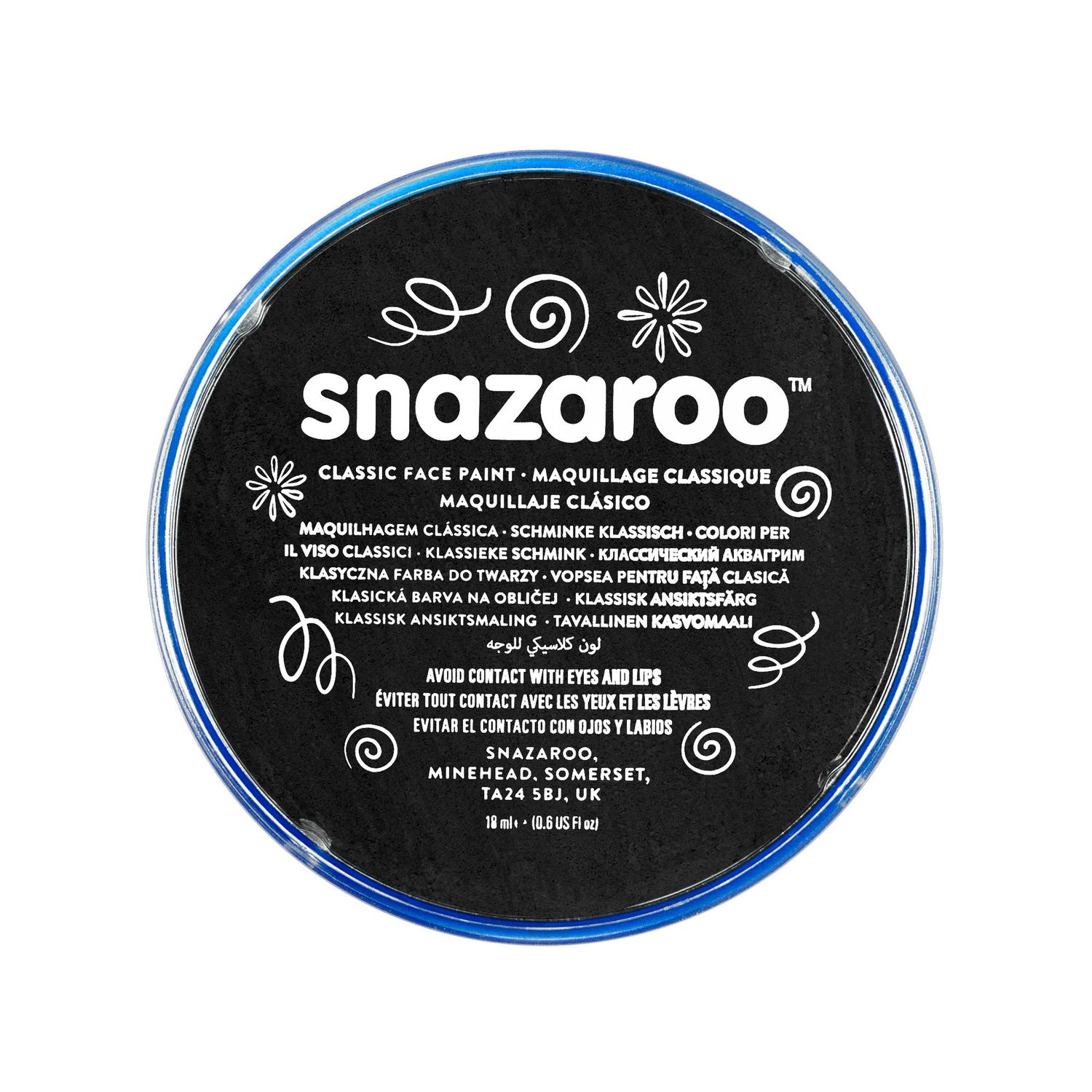 Snazaroo Classic Face Paint Clam Shell Package BLACK