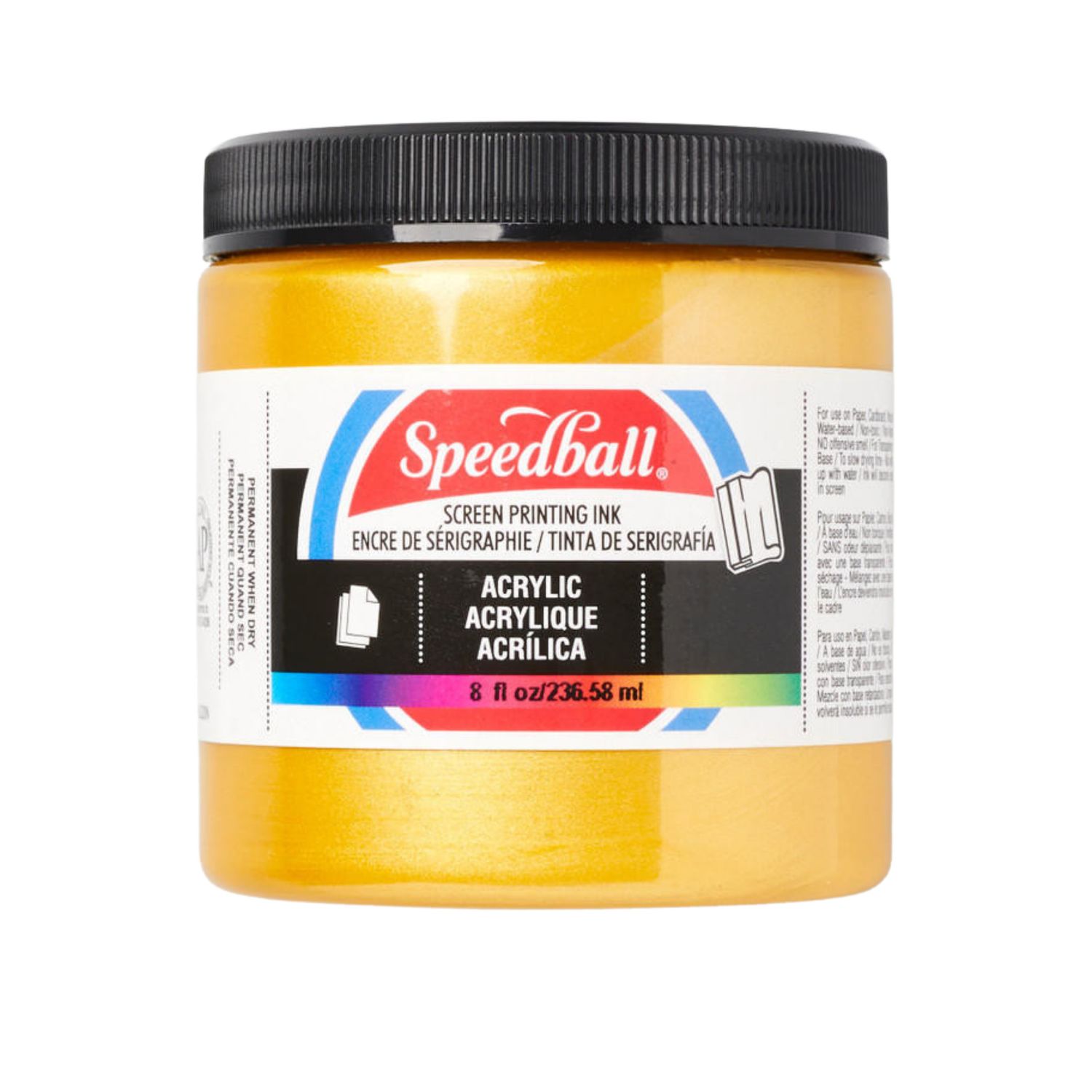 Speedball Acrylic Screen Printing Ink Gold 8oz.
