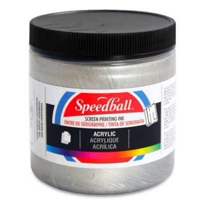 Speedball Acrylic Screen Printing Ink Silver 8oz.