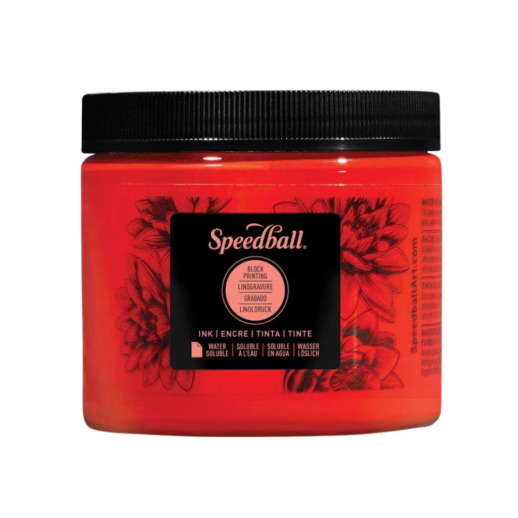 Speedball Water-Soluble Block Printing Ink 16oz Red 3701