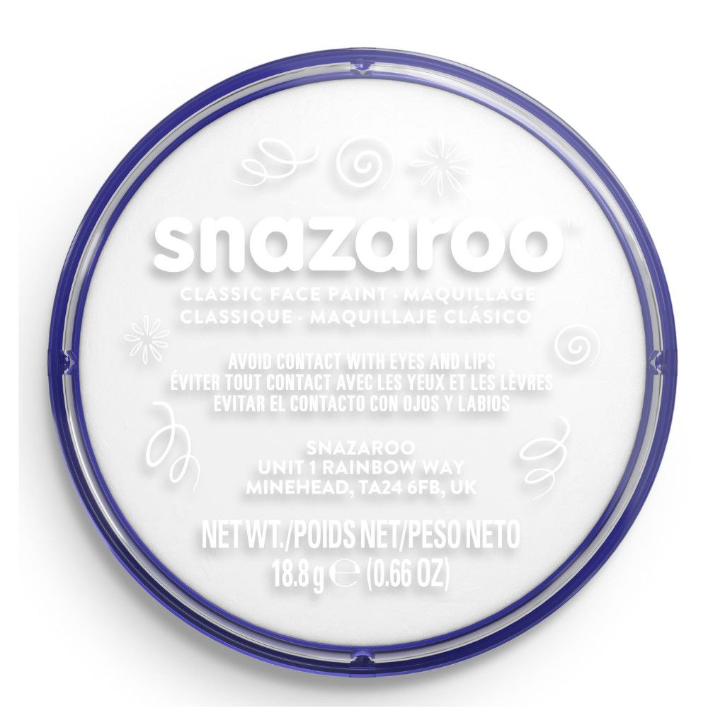 Snazaroo Classic Face Paint Clam Shell Package WHITE