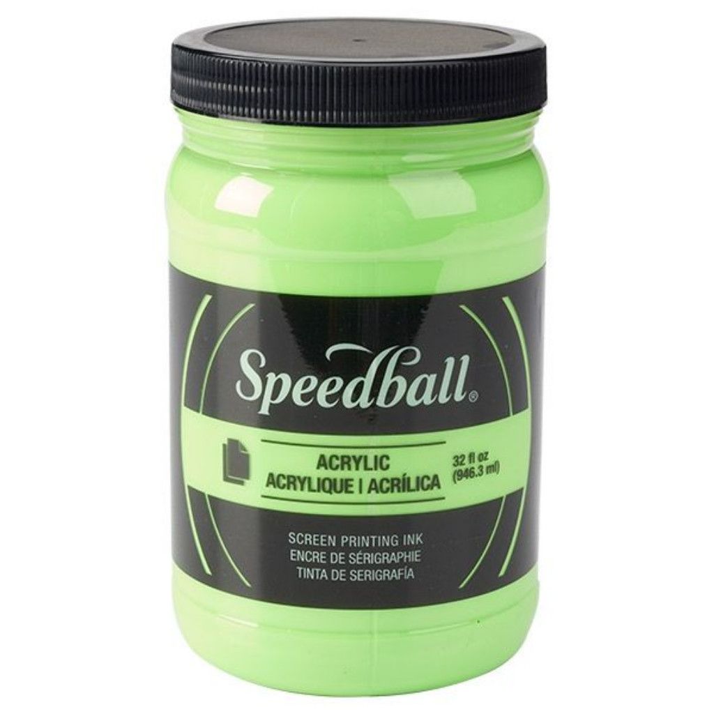 Speedball Acrylic Screen Printing Ink Fluorescent Lime Green 32oz. **SO**