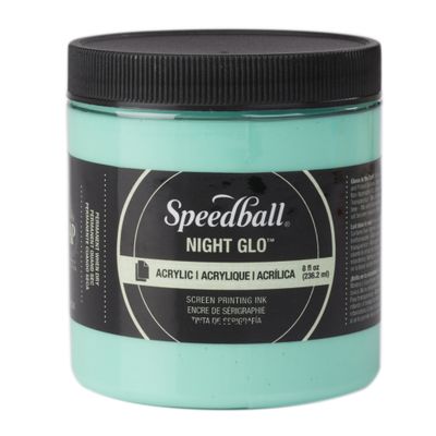 Speedball Acrylic Screen Printing Ink Night Glo Green 8oz.