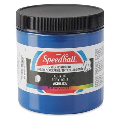 Speedball Acrylic Screen Printing Ink Process Cyanine 8oz.