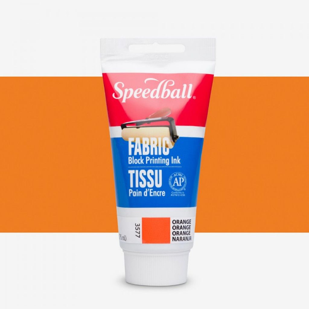 Speedball Block Printing Fabric Ink Orange 2.5oz 3577
