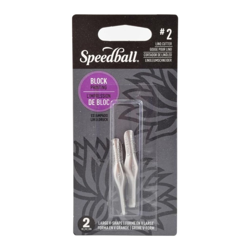 Speedball Lino Medium Cutters 2 Large V set of 2