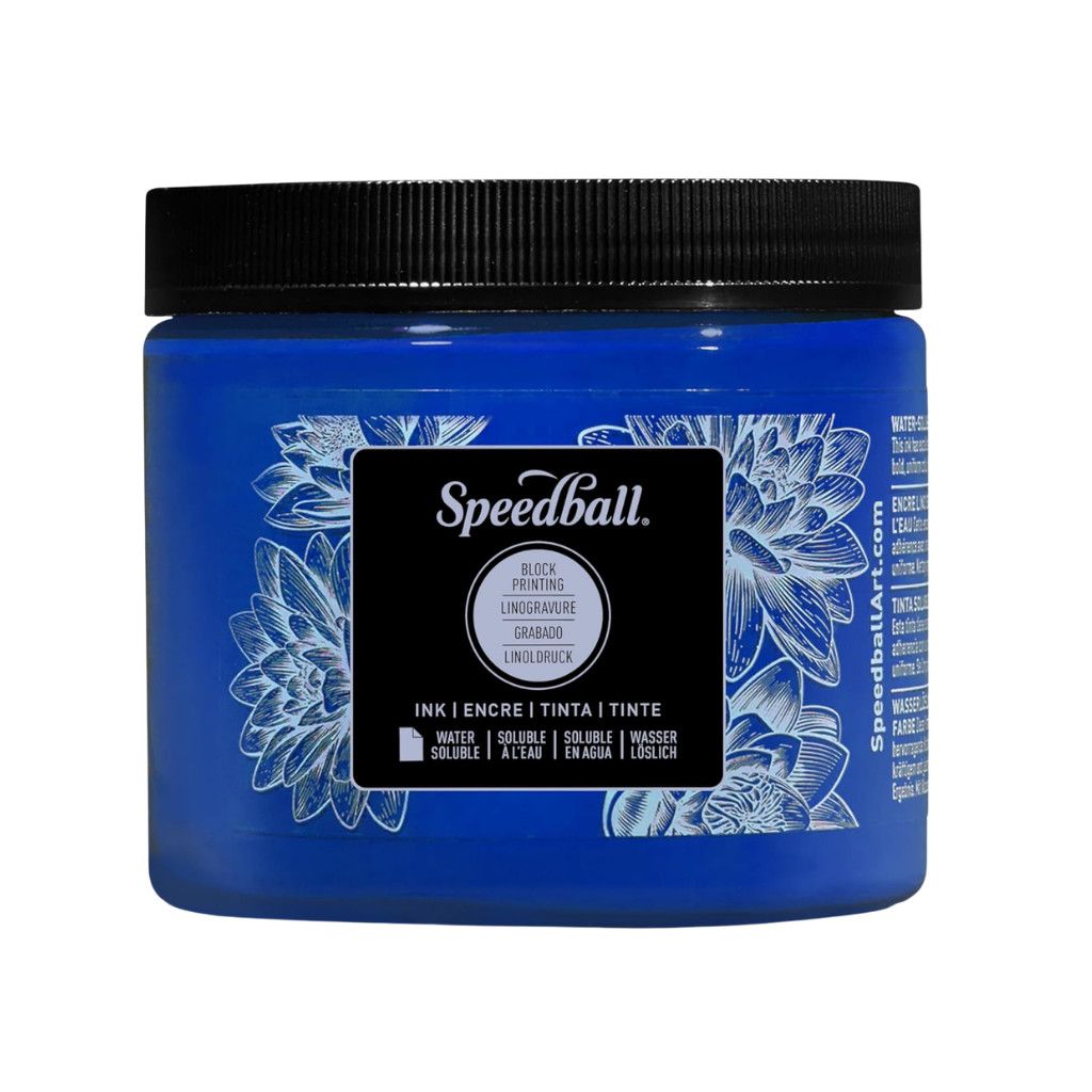 Speedball Water-Soluble Block Printing Ink 16oz Blue 3702