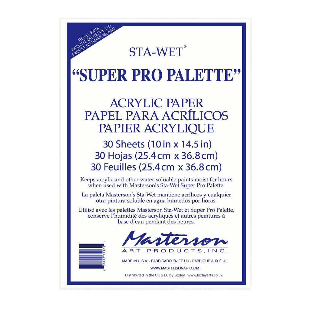 Masterson Sta-Wet Pro Palette Acrylic Paper Refill 10x14 30shts