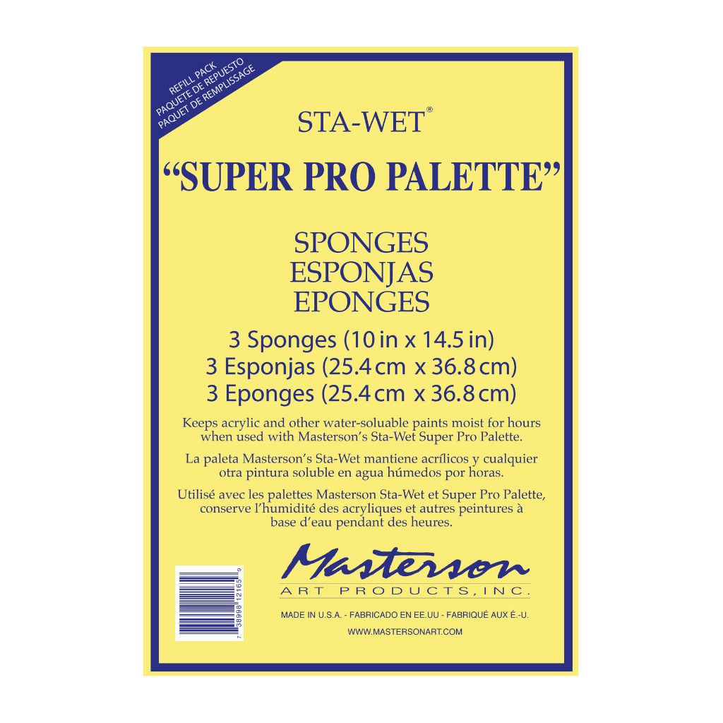 Masterson Sta-Wet Pro Palette Sponge Refill 10x14 1/2 3pk