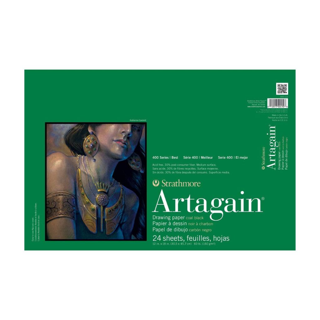 Strathmore 400 Artagain Black Glue Bound 12" x 18"