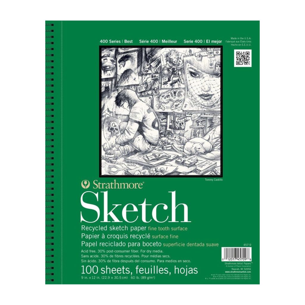 Strathmore 400 Recycled Sketch Wire Bound 9"x12"