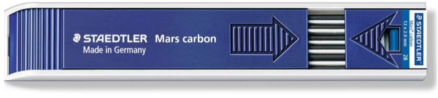 Staedtler Drafting Leads Mars Carbon 2mm 2B 12pk