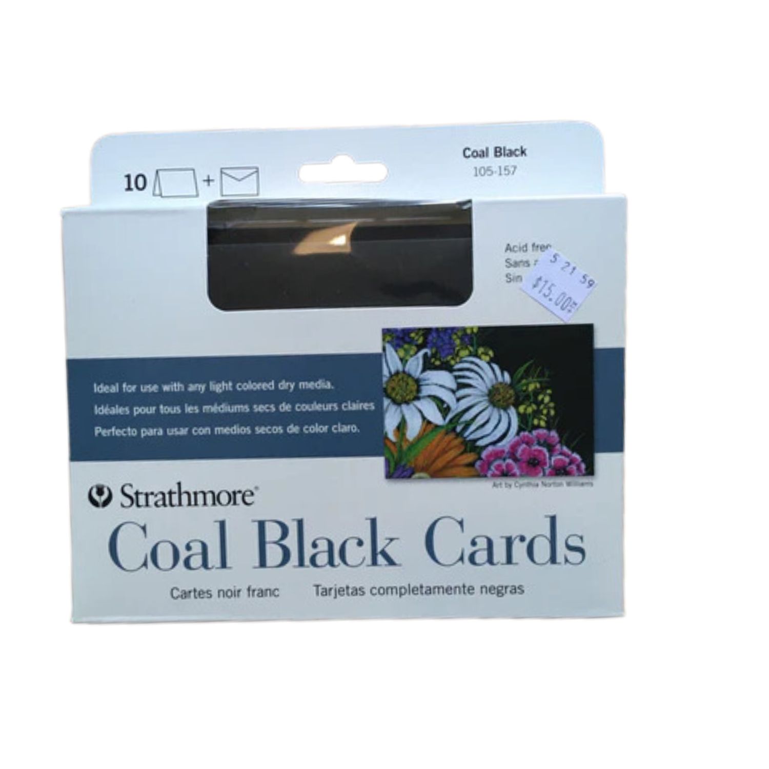 Strathmore Cards Coal Black 10 Cards &amp; Envelopes 5" x 6 7/8"